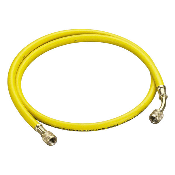 Yellow Jacket 18160 PLUS II 3/8" "B" Charging Hose 60" Straight x Angled - Yellow