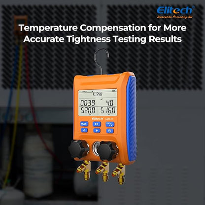 Elitech Digital Manifold Gauge 2-Way Valve with Thermometer Clamps for HVAC Systems, LMG-10