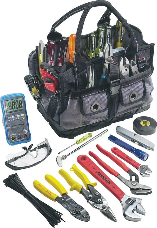Jensen Tools JTK-28D - HVAC Open Mouth Tool Bag/Kit with DMM